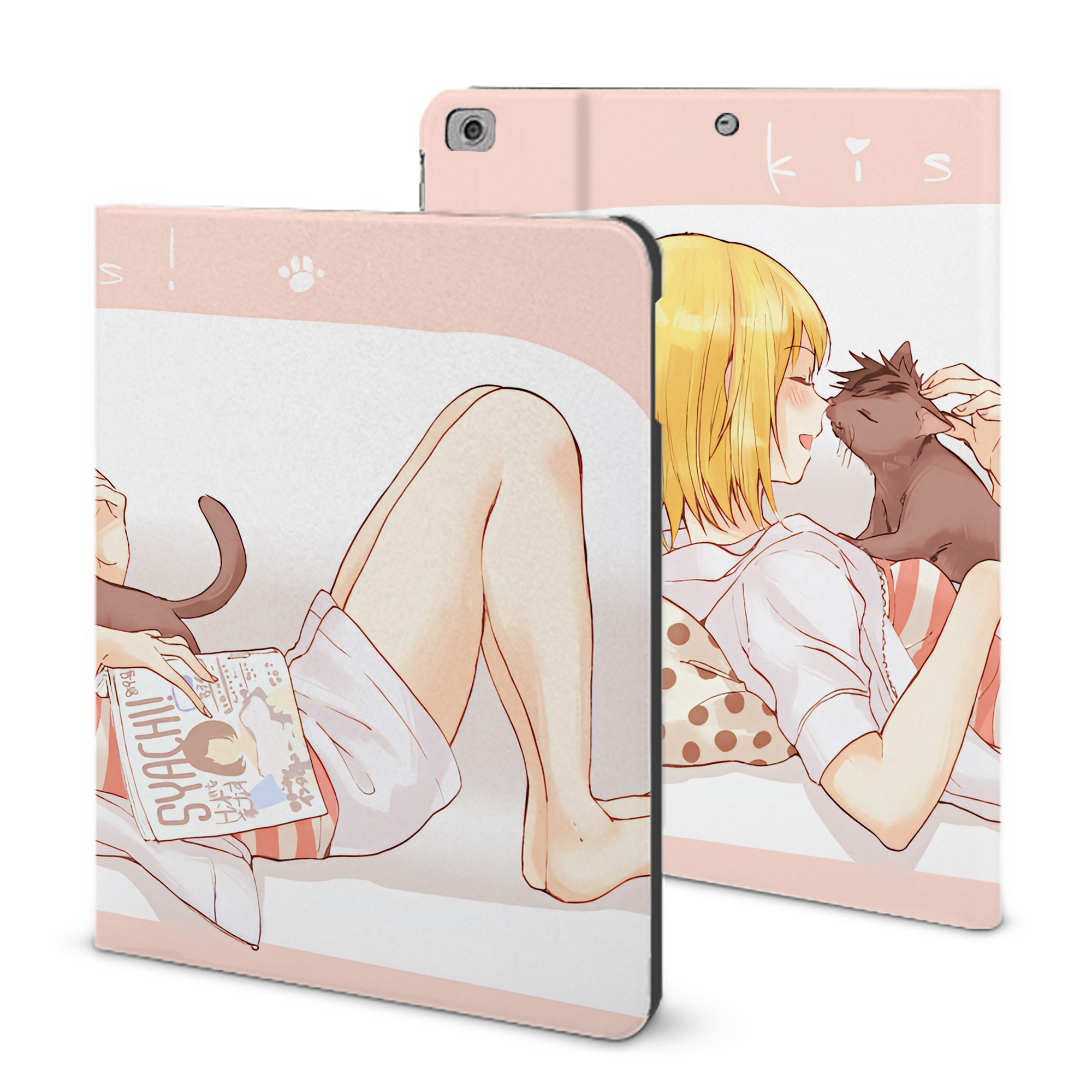 （画像用） ハイキュー!! Haikyu!! IPad ケース ブック型 PUレザー TPU 耐衝撃 軽量 薄型 ペン収納なし 全面保護 IPad 各モデル対応